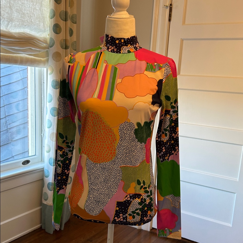 Celia B Colorful Abstract Print Women's Top